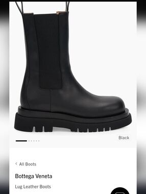 Bottega Veneta Black Leather Lug-Soled Chelsea Boot